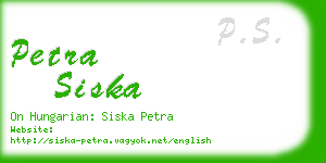 petra siska business card